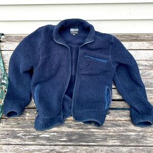 J Crew Nordic Fleece Full Zip Teddy Sherpa Fall Winter Coat Polartec Mens Medium